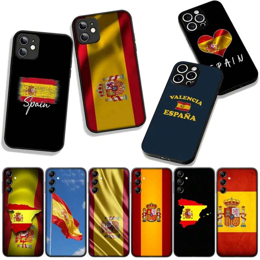 Spain Flag Yellow Red Case Cover For Apple  15 16 14 Plus 13 12 Mini 17 Pro Max + ProMax 16E Air Phone Case, Cover Compatible With  17 Case,  17 Pro Case,  17 Pro Max Case - 8 - Ver 1