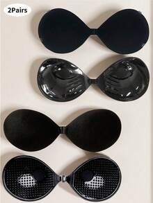 2 Pairs Of Thickened Push-Up Invisible Bras With Transparent Shoulder Straps, 3cm Thickened Small Breast Enlargement Invisible Breast Enhancement - Multicolor - View 14