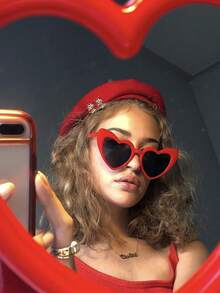 10副女士心形时尚眼镜，时尚猫眼心形时尚眼镜，复古可爱时尚眼镜 - 彩色 - 查看 5