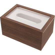 1pc Wooden Grain Tissue Box, Tissue Box Cover, Napkin Dispenser Container, Rectangular Desktop Tissue Holder, Bathroom/Living Room/Bedroom Tissue Storage Box, Home Essential, Bathroom Accessory