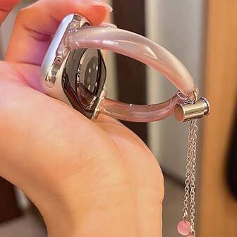 LuLuTom 1条时尚奢华猫眼表带，兼容 S11/S10/9/8/7/6/SE/5/4/Ultra 2/3，兼容表带尺寸：49mm（S10/S11）、46mm、45mm、44mm（S10/S11）、42mm、41mm、40mm、38mm，猫眼效果炫彩表带，兼容，精致休闲时尚女士手表配件，智能手表表带/表链