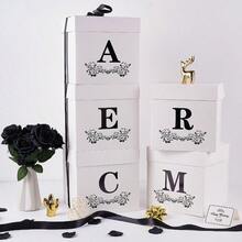 Letter Gift Box With Lid Ribbon And Warpping Tissue 8.7 White And Black Gift Box For Men Women Birthday Baby Shower Anniversary Wedding Party Favor Christmas Decorative Medium Letter Y - LetterY - View 6