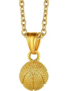 Richsteel 3D/Basketball/Soccer/Baseball Ball Boxing Glove Cool Pendant Men, 316L Stainless Steel Sneaker Chain,Sport Fan Jewelry - 02-金牌籃球 - 查看 1