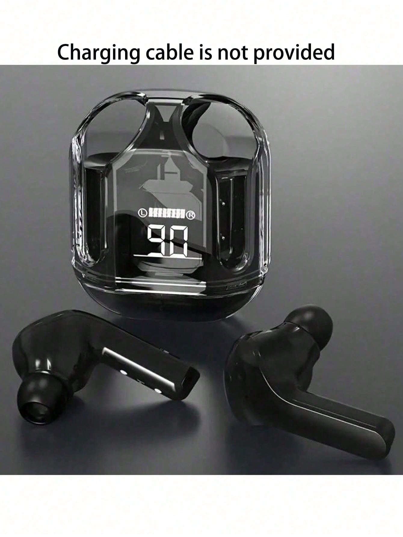 سماعة أذن لاسلكية بلوتوث شفافة واحدة – شاشة وتحكم...