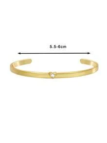 Charm-In 1 pieza Brazalete con patrón de flor de circonita de color dorado para mujer - Modelo dorado 3 - Ver 4
