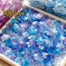 100/150pcs 3D Peach Blossom Sequin Beads, DIY Bracelet Accessories, Shaking Branch Small Flower Jade Hairpin Flower Decor Accessories