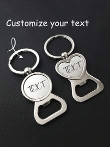 1pc Stainless Steel Heart-Shaped Bottle Opener Keychain - Portable, Uncharged Beer Opener With Metal Ring, Ideal For Parties & Gifts, Party Accessory | Heart Shaped Opener | Durable Metal, Bottle Opener Keychain