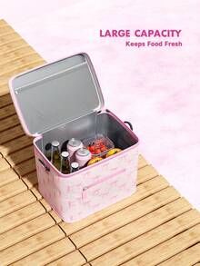 Meoky Large Capacity Insulated Lunch Bag with Shoulder Strap – Reusable Waterproof Cooler Tote for Women & Adults, Leakproof Thermal Bento Lunch Box with Thick Aluminum Lining, Ideal for Work, School, Office, Travel, Picnic & Camping - 粉色 - 查看 5