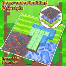 Magnetic Building Blocks Set With Magnetic Base In 3 Different Sence: Lawn,Lava, River - ABS Construction, STEM Learning Toys With Interlocking Blocks For Ages 3+, Creative Birthday/Christmas/Halloween/Children's Day Gift - Open-Ended Building Set For Boys & Girls - Multicolor - View 2