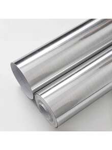 Peel And Stick Stainless Steel Contact Paper - Waterproof Self-Adhesive Metal Wallpaper, Suitable For Kitchen Backsplash, Dishwasher And Refrigerator Cover, Realistic Glossy Surface, Easy To Install Removable PVC Film, Kitchen Backsplash Wall Protector, Appliance Surface Cover - Multicolor - View 2