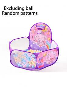 1 szt. przenośny, sześciokątny, składany namiot z piłeczkami – wytrzymały, poliestrowy, rozkładany domek do zabawy z ilustracjami dzikich zwierząt, w różnych kolorach (piłki nie są dołączone), idealny na plażę, do ogrodu i jako prezent świąteczny dla dzieci, namiot dla dzieci, zabawka dla dzieci