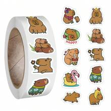 500 piezas de pegatinas lindas de Capibara, pegatinas estéticas de vinilo para scrapbooking, diario, parachoques, monopatín, botella de agua, dibujos animados, cascos, y automóvil