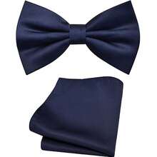 Nœuds papillon pour hommes, ensemble de nœud papillon pré-noué et pochette de couleur unie pour soirée, décontracté, affaires formelles, bal de promo, mariage - A - Voir 9