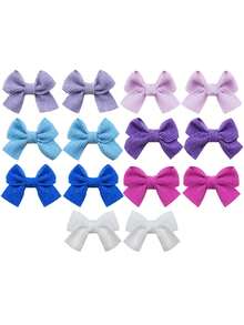 6/20pcs Pet Solid Color & Striped Bow Hair Accessories - Minimalist, Fresh & Cute Multi-Color Styles, Suitable For All Seasons, Soft & Comfortable Texture, Cat/Dog Grooming Decorations (Random Color) - Multicolor - View 14