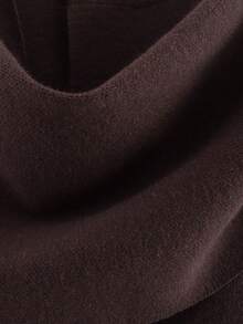 Áo khoác cardigan dệt kim dáng rộng, bất đối xứng, phong cách thường ngày dành cho nữ. - Cà phê nâu - Xem 5