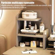 Tocador De Dormitorio C/ Espejo Led Estante Almacenamiento Gris - Gris - Ver 5