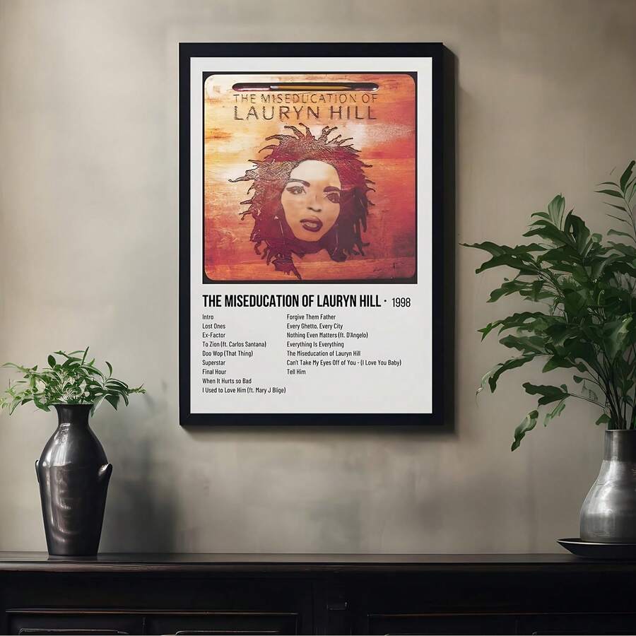 Póster de lienzo del álbum "The Miseducation Of Lauryn Hill" de Lauryn Hill, obra de arte sin marco del personaje de la cantante pop para decoración del hogar y la oficina