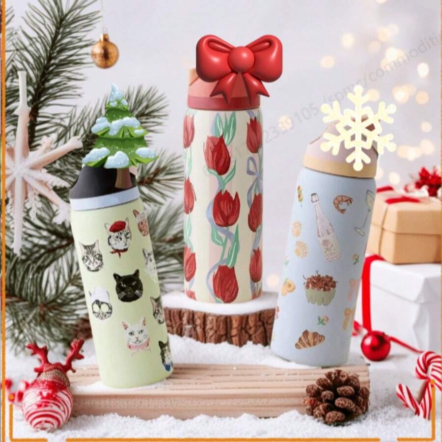 New Original OWALAS 320oz Halloween & Christmas Limited Edition Water Bottle - Sports Water Bottle With Leak-Proof Design & Pop-Up Lid, Multiple Colors Available | Top Gift Choice For Fitness, Running, School, Halloween, Thanksgiving, Christmas & More, Also A Fashionable Water Bottle For Women - hoa tulip - Xem 1