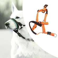 CHICIRIS Collar de Cabeza de Perro Transpirable, sin Tirar, Correa, Bozal de Boca, Arnés con Correa Ajustable para Perros Pequeños, Medianos y Grandes (L) - Rojo - Ver 4