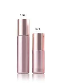 1/2/4pcs 5ml/10ml Rose Gold Roller Bottles, Electroplated Roll-On Bottles, Glass Perfume Bottles, Refillable Cosmetic Tools - Pink - View 6