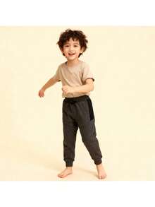 PROMOÇÃO Kit 4 Calças Jogger Infantil de Moletom Moletinho com Cadarço para Ajuste ideial para dia a dia e escola - Multicolorido - Visão 5