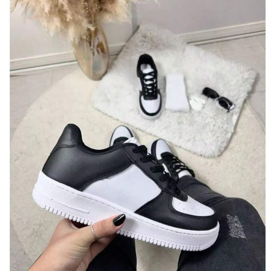 Force Casual Women's Men's Sneakers Original Fashion Promotion - Đen và trắng - Xem 1