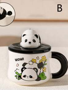 Super life 1pc Cute Panda Pattern Ceramic Coffee Mug - Washable Tea Cup, Gift For Panda Lovers - Multicolor - View 14