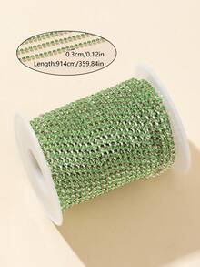 1 卷 2 毫米 6.5# 5 码/10 码超闪亮水钻链，适用于美甲装饰、鞋子/衣服装饰、手机壳/杯子装饰、汽车方向盘装饰、婚纱装饰、以及各种 DIY 装饰链、手工缝纫装饰链、包边装饰链