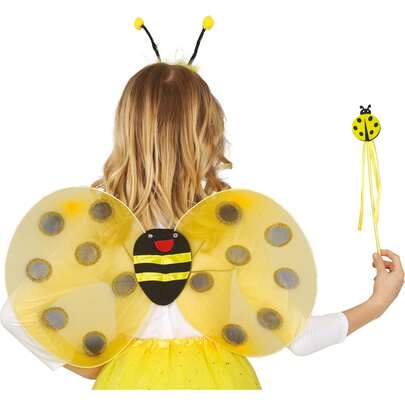 Fiestas Guirca Costume da ape per bambini maschi e femmine, progettato per feste a tema e celebrazioni per bambini, costume colorato e divertente con ali e antenne per travestimenti, ideale per carnevale, Ognissanti e eventi scolastici - SPEDIZIONE GRATUITA ✅ Consegna entro 24/48 ore in Spagna (Penisola)