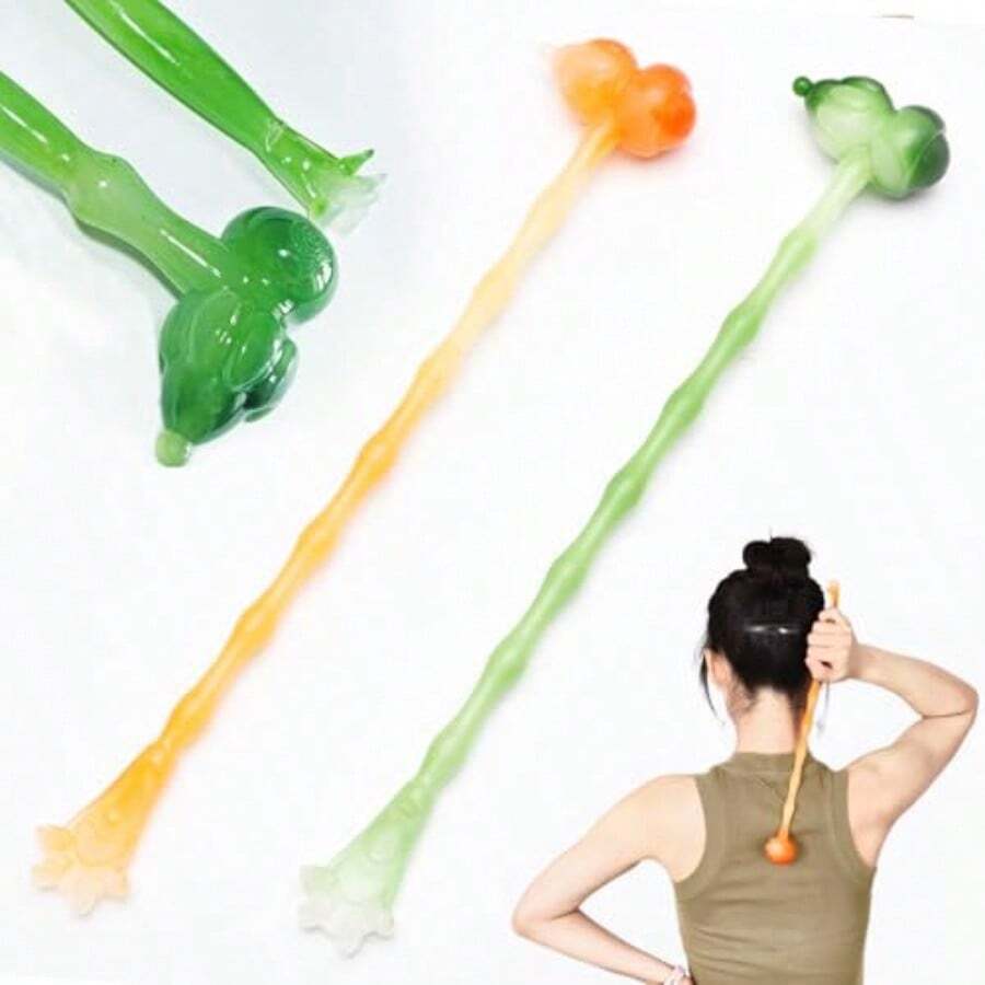 Back Scratcher For Men Women 2 Pcs Backscratchers For Adults Back Scratchers For Adults Multifunctional Gourd Massage Hammer Green Orange - như hình ảnh - Xem 1