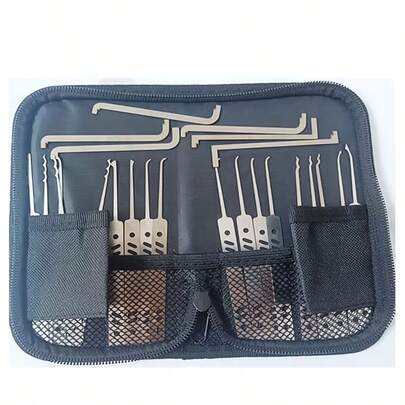 24pcs Precision Hook And Lock Pick Set, Portable Stainless Steel Repair Tools, Lock Picking And Opening Tool Kit, For Men