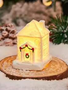 1pc Đồ trang trí Giáng sinh bằng nhựa Giáng sinh Ngôi nhà nhỏ Cảnh quan nhỏ Đồ trang trí ngôi nhà tuyết phát sáng, Giáng sinh - Nhiều màu - Xem 37