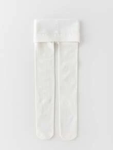 1/2pcs Girls/Kids/Toddlers Thermal Lined Leggings, Solid White, BlacStirrupess Tights, Cartoon, Vertical Stripe, Polka Dot PattStirrupotless Leggings - Multicolor - View 5