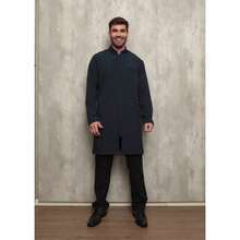 Men's Comfort Coat With Zipper, Gabardine And Elastane, Baltic Navy Blue - Navy Blue - View 5
