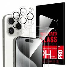 Screen Protector Compatible With IPhone 17 Pro Max[4+2 Pack] 4 Tempered Glass Screen Protectors + 2 Lens Protectors, Anti-Fingerprint, HD Tempered Glass, 9H Ultra-High Hardness, Drop And Scratch Resistance - Trong sáng - Xem 10