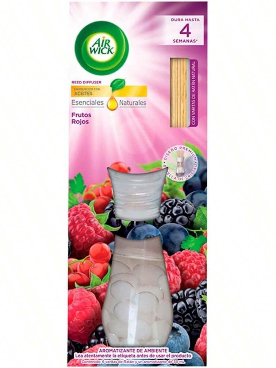 Estilo de mecha de aire ®   Aromatizante Reeds Diffuser, Frutos Rojos, difusor con aromatizante de 30 mlVersión mejorada