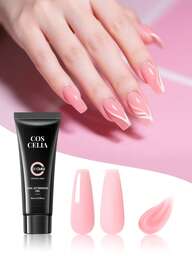 coscelia Zestaw 6 kolorów 16 ml różowego, przezroczystego żelu polimerowego do przedłużania paznokci, półprzezroczysty brokatowy żel budujący do przedłużania paznokci, akcesoria do paznokci dla kobiet, prezent do salonu DIY