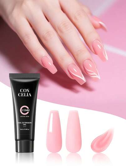 coscelia 1/6 pezzi Set di gel per estensione unghie da 16ml, gel costruttore per unghie in rosa chiaro traslucido e glitter, forniture per unghie per donne, regalo fai-da-te per salone