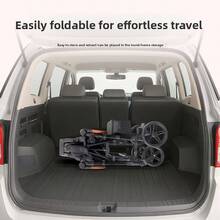 Lightweight Folding Double Stroller - 4-In-1 Adjustable Handle And Canopy, Tray Table And Cup Holder - Durable Newbornant Travel Baby Carriage (Gray/Black), For Everyday Shopping And Travel, Stability Wheels Design - 灰色 - 查看 5