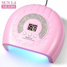 NEW SUN L4 USB 24LED美甲灯 - 水晶镶嵌粉色设计，红外线自动感应（无黑手），快速固化凝胶/UV指甲油，便携轻巧，适合美甲沙龙和家庭美甲 - 粉色 - 查看 8