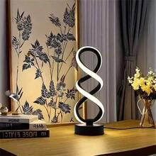 Infinity Spiral LED Table Lamp Black Dimmable Metallic Bedside Lamp With Touch Controller 3 Colour Temperature Lamp For Home Living Room - màu đen - Xem 5