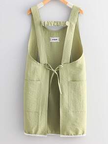 1件装可调节纯色弹力带无袖围裙，适合居家厨房烹饪，男女皆宜，简约设计 - 彩色 - 查看 5