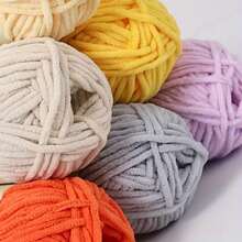 Soft And Comfortable Chenille Yarn For Hand Knitting And Crochet - 50g, 2362.2 Inch Rolls, Available In Multiple Colors - Suitable For Scarves, Shoes, Dolls - 22 淺黃色 - 查看 3
