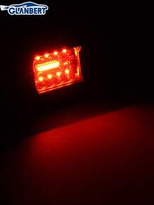 GLANBERT 20 LED Floodlight For Off-Road Vehicle Modification, Mesh Design, Trailer Lighting, Red LED Spotlight - Multicolor - View 5