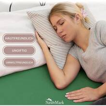 NatureMark Basic Box Spring Bed And Water Bed Fitted Sheet 200 X 220 Cm - 40 Cm Base Height - 200 X 220 Cm Fitted Sheet - 100% Cotton, Silver / Light Grey - Dark Green - View 2