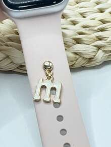 1 Peça Pingente de Letra do Alfabeto Inglês de 26 com Diamantes Incrustados, Adequado para Decoração de Pulseira de Relógio de Silicone