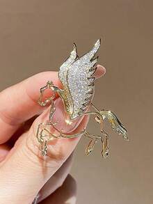 1 件优雅胸针，镶嵌闪亮水钻 - 创意徽章、包袋/服装装饰、精致设计、百搭配饰，适合日常穿着和派对装扮