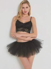 1 白色蓬松雪纺洛丽塔衬裙女Cosplay舞会礼服新娘无骨衬裙短裙舞会短裙派对节日短裙性感唯美时尚短裙 - 白色 - 查看 9