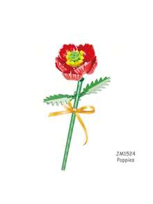 1 Flower Building Bricks, DIY Flower Series Building Blocks, Sunflower, Bella Flower,Carnation,Kapok,Africa Daisy, Artificial Flower, Home Decoration,Desktop Decoration,Pressure Relief Activities, Birthday Gift,A Set Of 10 With 1000+ Pcs Particles.