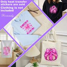 6 قطع ملصقات نقل حراري مزينة بعناصر قرع وردي للكريسماس، ملصقات فينيل مربعة ملونة، رقع قابلة للغسل للكي، مناسبة للخياطة والأعمال اليدوية والموضة، ملصقات DIY للملابس والحقائب الظهر - متعدد الألوان - مشاهدة 6